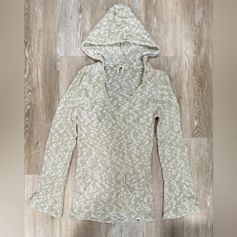 Roxy tan hooded sweater- small